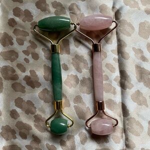 Jade and Rose Quartz Facial Rollers